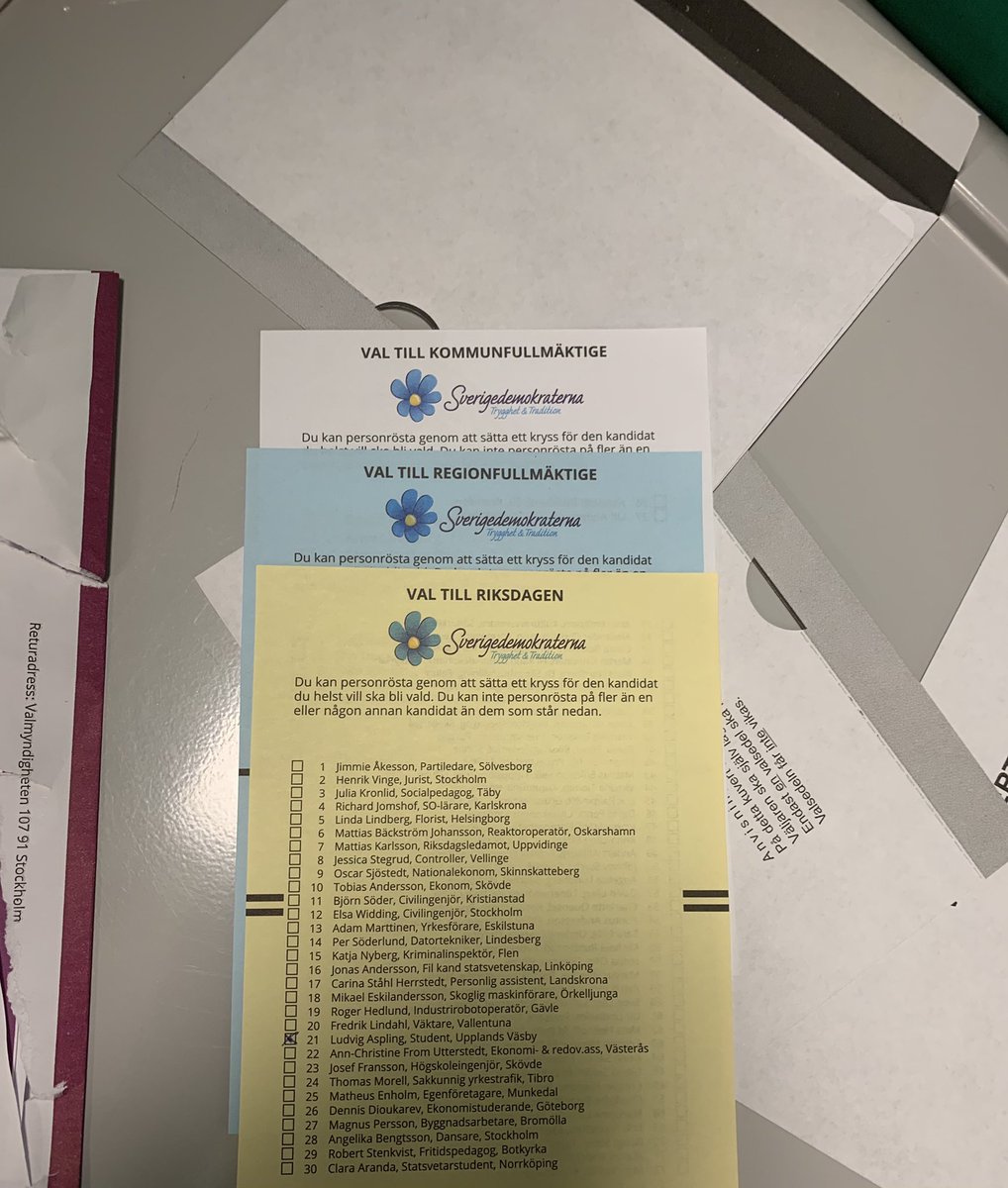 Då har man röstat för första gången i sitt liv. Mot maktskifte 💪 #SD2022