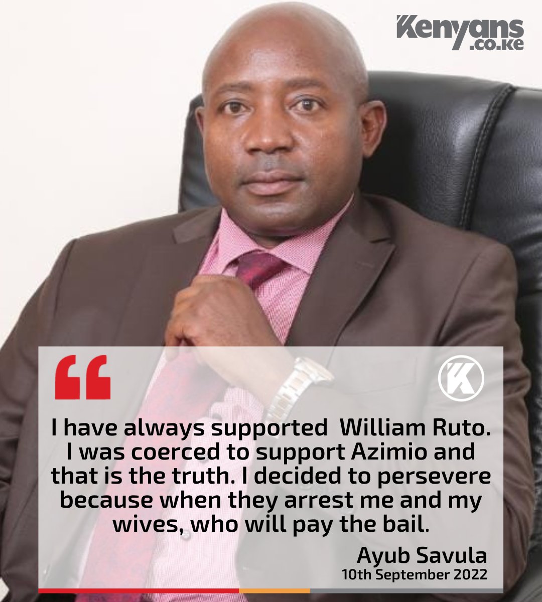 Kenyans's tweet photo. I Supported Ruto but I was forced to join Azimio  - Ayub Savula https://t.co/xCcTcPENgf