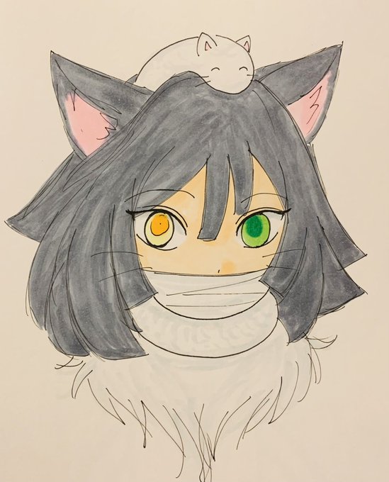 「cat ears cat on head」 illustration images(Latest)