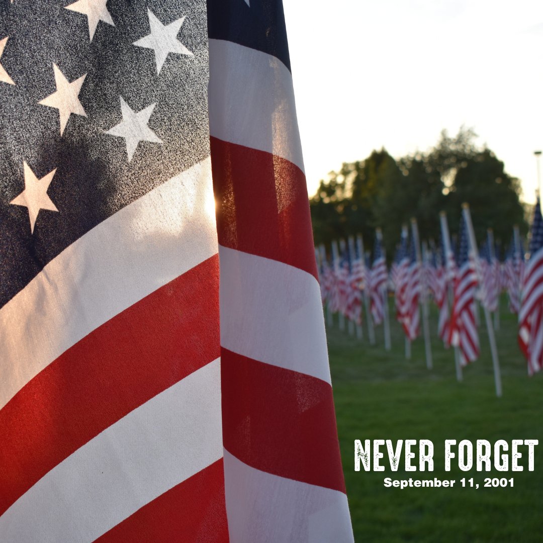 Today marks the 21st anniversary of the attacks on the World Trade Center, the Pentagon and United Flight 93. Today we honor the memory of the lives that were lost on that day. #NeverForget