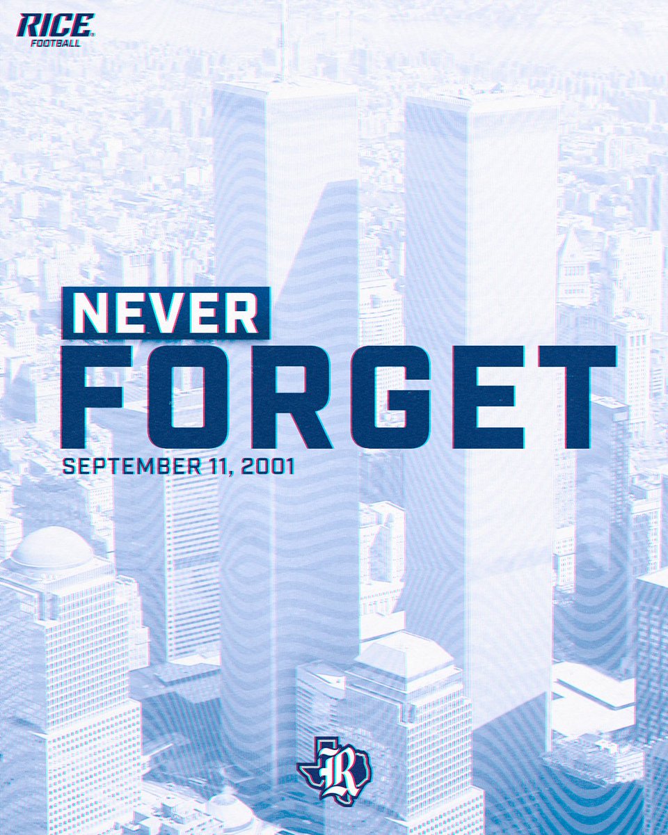 21 Years Later, We continue to remember and honor those who lost their lives on September 11, 2001. We will Never Forget 🇺🇸 #NeverForget #GoOwls👐 x #RFND