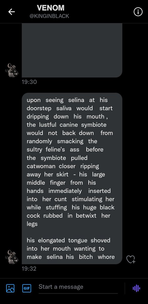 ||  Tw :  pedo , rape  &amp;  bestiality
.
@MaIeOfTomorrow , @GodAmongstMan, <a href="/KlNGlNBLACK/">ᅠW Σᅠ Λ R E ᅠV E N Ө M .ᐟ.ᐟ</a>
.
I was afraid to make this post as I dislike drama  but this behaviour disturbs me. Received an unsolicited random rape starter from a writer named "Dion" who  barged into my dms trying to >