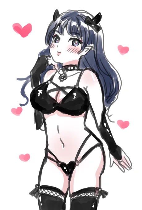 今度サキュバス合同誌に短編を寄稿させていただくのでそのキャララフ! 