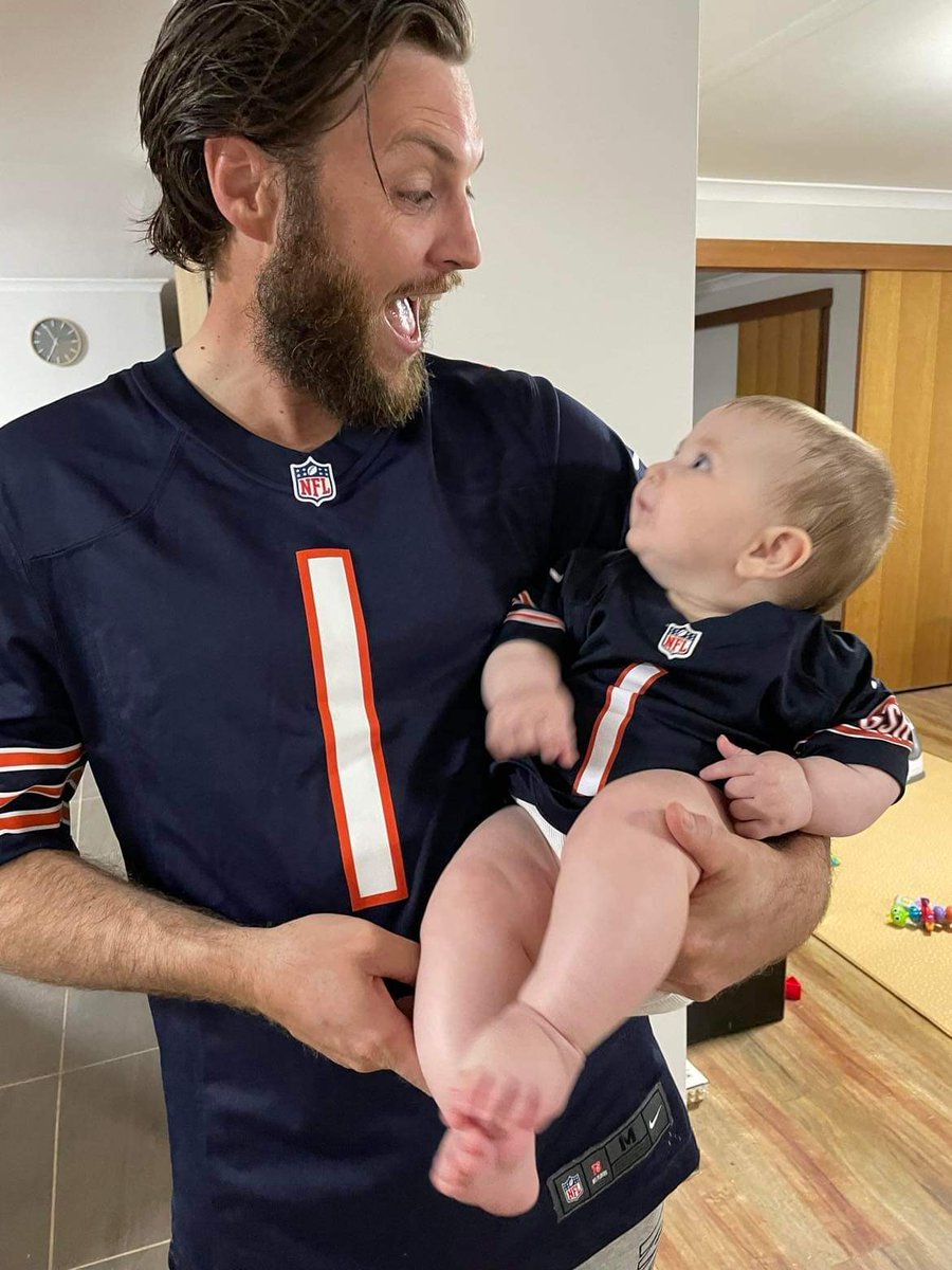 CaseyShaw88's tweet photo. All set for the @ChicagoBears season opener. One of the few times having a nocturnal six month old is beneficial, helps with the 1am kick offs in Australia. Might even make the pre show @CHGO_Sports @AdamHoge https://t.co/semXCnrjpC