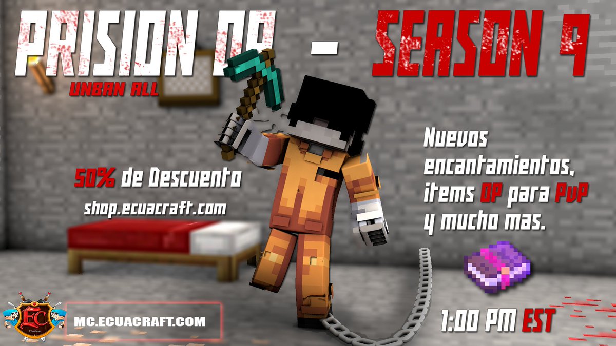 🌟Prisión OP 9.0🌟

Hoy hacemos apertura a la nueva temporada de nuestro POP mejorado con pets, rentas, clanwars y más. Al empezar haremos KeyAll y un evento de minería con multiplicadores OP.

Sorteo de 2 rangos Limitao:
- RT &amp; MG
- Follow
- Tag 2 amigos

¡Te esperamos!