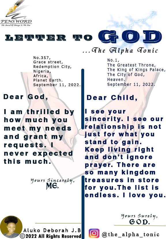 deborah_aluko's tweet photo. Congratulations! Unlock your free gifts. Offers are unlimited.🕊🎊
#Pensword✍🏽 #divinetreasures #answerstoprayers #endlesslove❤️ #happysunday #alphatonic💯 #LettertoGod🔥 https://t.co/oTydOMkd74