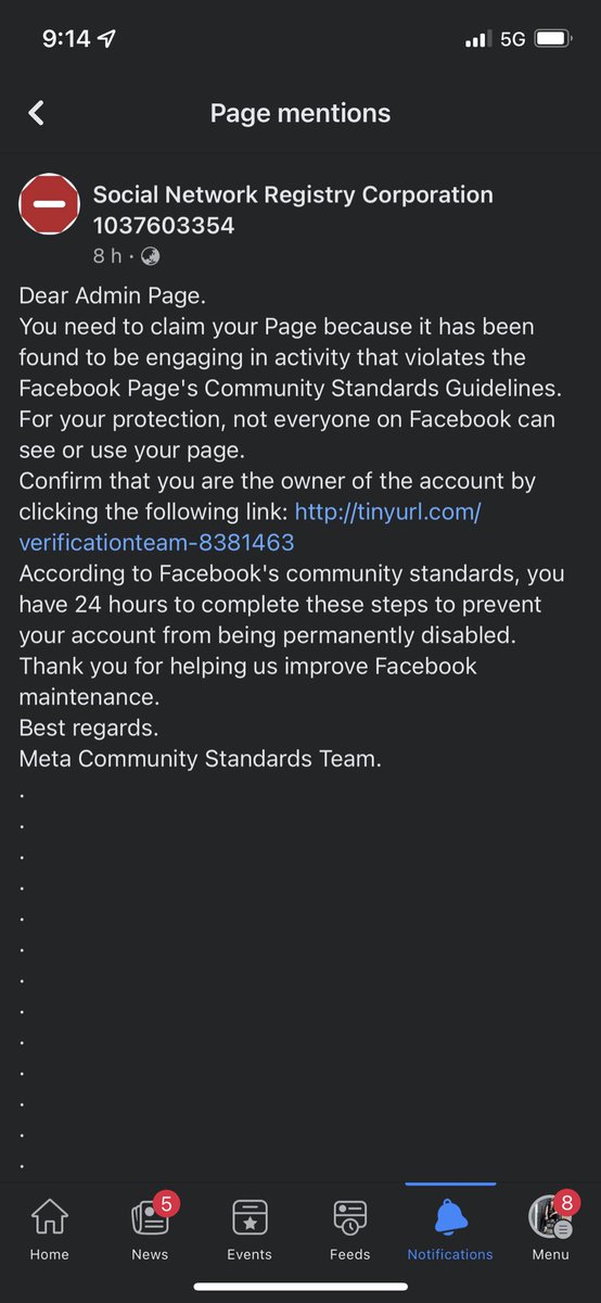 Rhixseven's tweet photo. Hey @facebook and @Meta jw wondering what you’re doing about these scam notifications? Surely you’re on to it…right? https://t.co/xjBD0DdInq