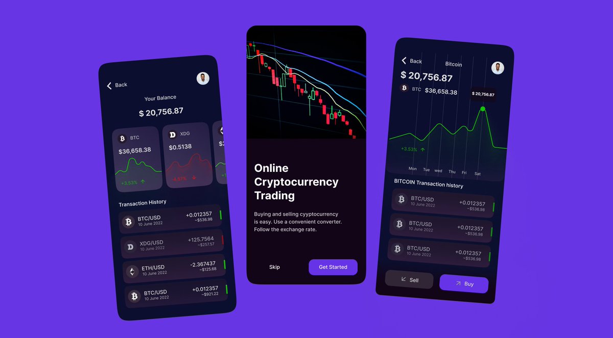 Cryptocurrency Mobile App Design #MobileApp #uiuxdesign #uxdesign