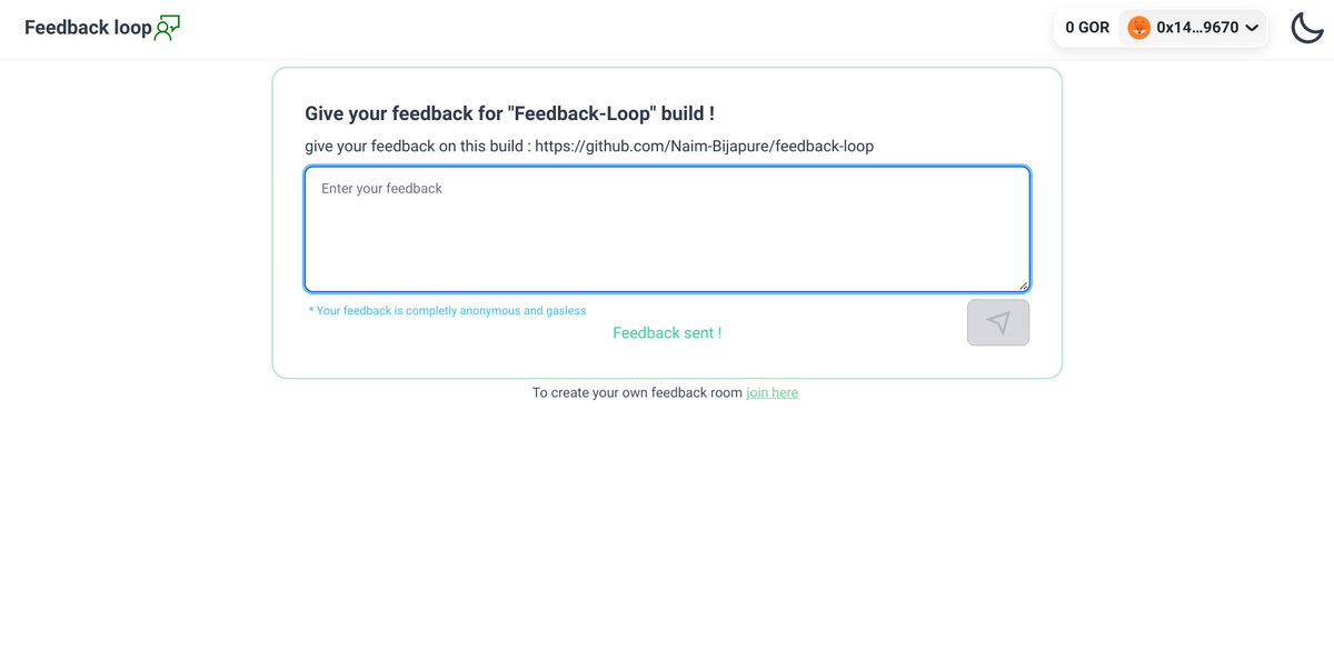 naim_1004's tweet image. Created a build where anyone can give feedback to a topic anonymously and gasless with cryptographic encryption so the only owner can see it. which is totally on chain. its “feedback-loop”.Give your feedback for feedback-loop here 👀👀: bit.ly/3xfD7Pt
#buildguild #web3