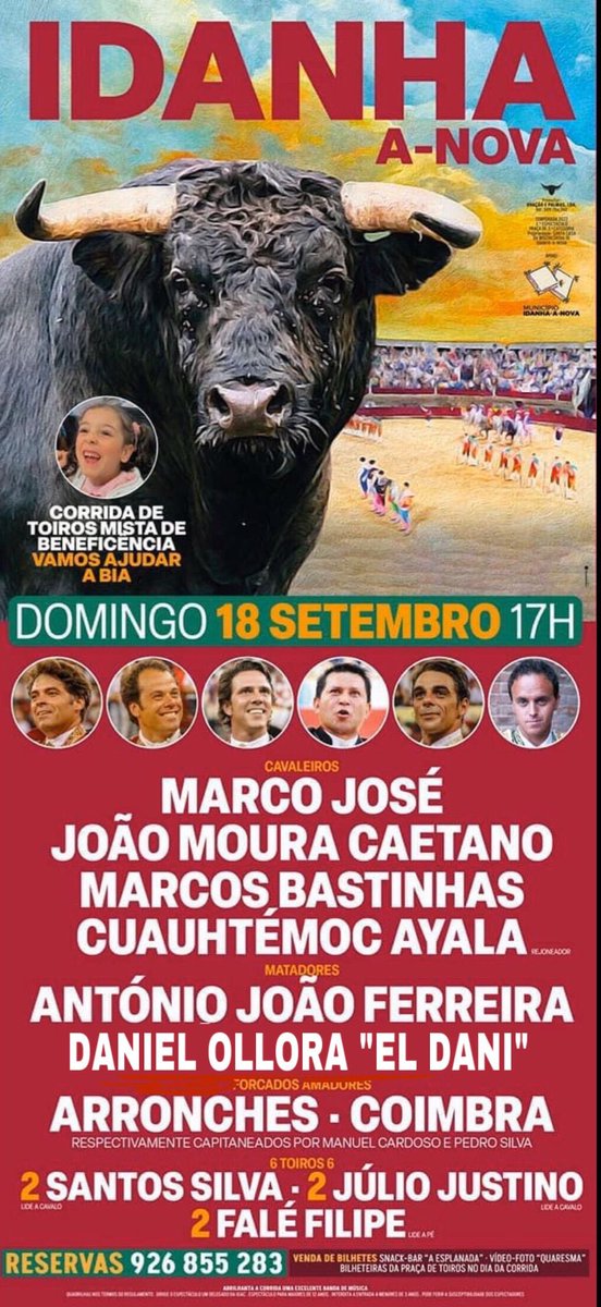eldanitorero's tweet photo. El próximo domingo 18 de septiembre haré mi presentación  en una corrida de toros en Portugal,será por una buena causa a beneficio de la pequeña BIA,  será una nueva experiencia para mi, entro así  sustituyendo a mi gran amigo que deseo una pronta recuperación Iván Abásolo Calvo. https://t.co/wX257PiODv