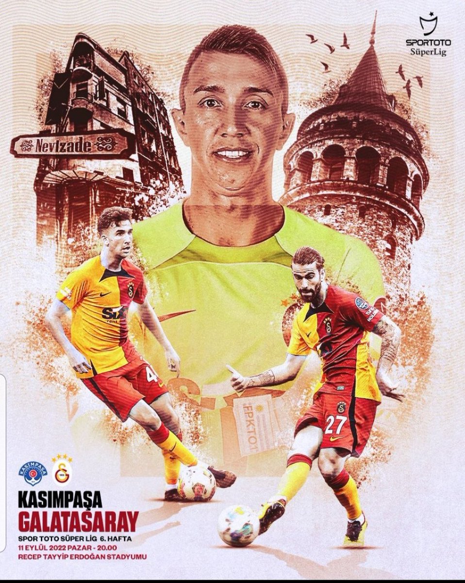 #BugünGünlerdenGALATASARAY 💪

🏆 2022-2023 Spor Toto Süper Lig Sezonu
🗓️ 6. Hafta
🆚 Kasımpaşa
📆 11.09.2022
⏰ 20.00
🏟️ Recep Tayyip Erdoğan Stadyumu
📲 #KASvGS