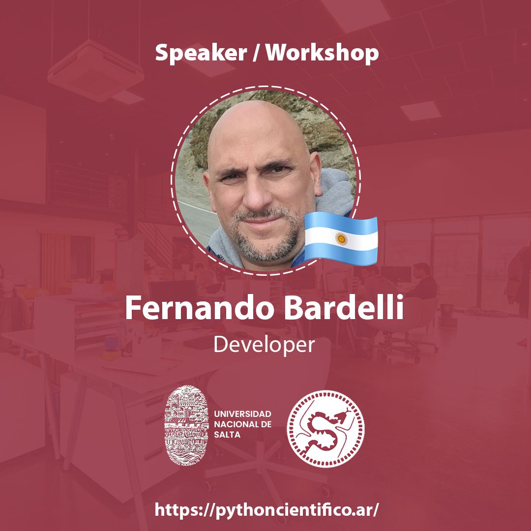 📢 Fernando Bardelli será uno de nuestros speakers en #ScipyLatam2022 con su Workshop "Toma de Datos con Django".

Conoce más sobre su trayectoria en: pythoncientifico.ar/speakers/5/

Registro gratis:👇
acortar.link/seg32N

#ScipyLatam
#Python🐍