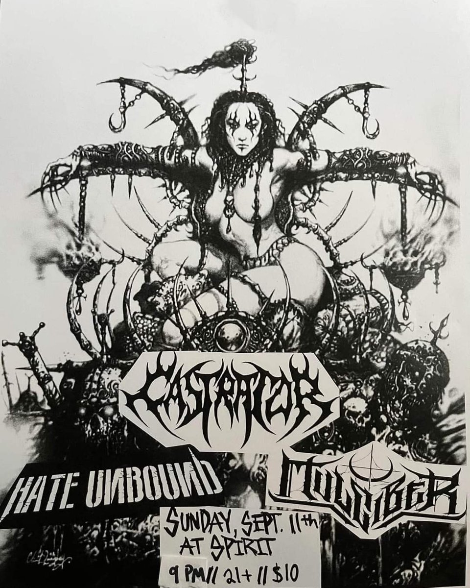 Tonight @ <a href="/spiritpgh/">spirit</a> : Castrator get down with us and Mulciber.
#castrator 
<a href="/gprimerib/">Daryl Mitchell</a> <a href="/metalspitter/">Art Giammara</a>