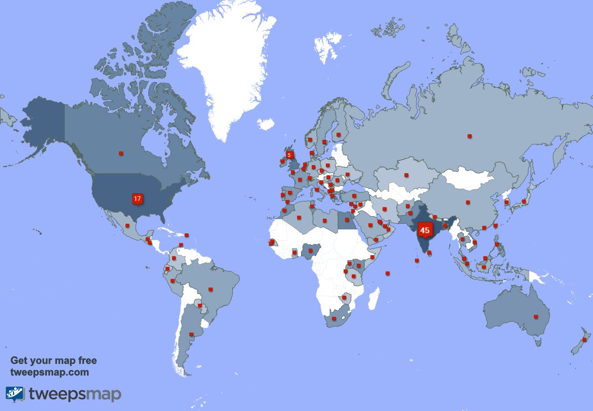 I have 4 new followers from Peru, and more last week. See tweepsmap.com/!charuchhabra2