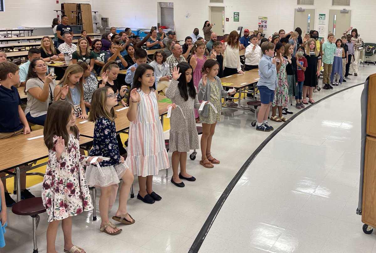 One of my favorite moments of BETA Club is the Induction Ceremony! So proud of these BETA members! 😊💚💛@OES_HCS #NationalBETAClub