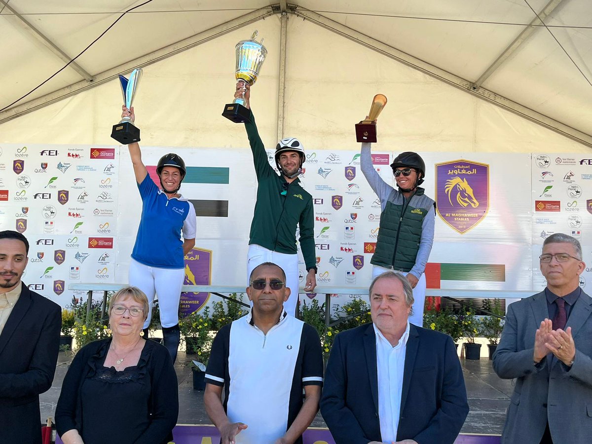 FRA_Equitation's tweet photo. #Endurance Victoire française à Florac (48) !🇫🇷 🏆🥇 Justin Mourou &amp; Dragueuz D Pacouli AA remportent cette course de 160 km dans les superbes paysages de la Lozère. May Manifacier &amp; Djoba de Palmas sont 3èmes. #BravoLesBleus
👉 Résumé et résultats : https://t.co/0kVQ6UiQDE https://t.co/VFztg3X8uq
