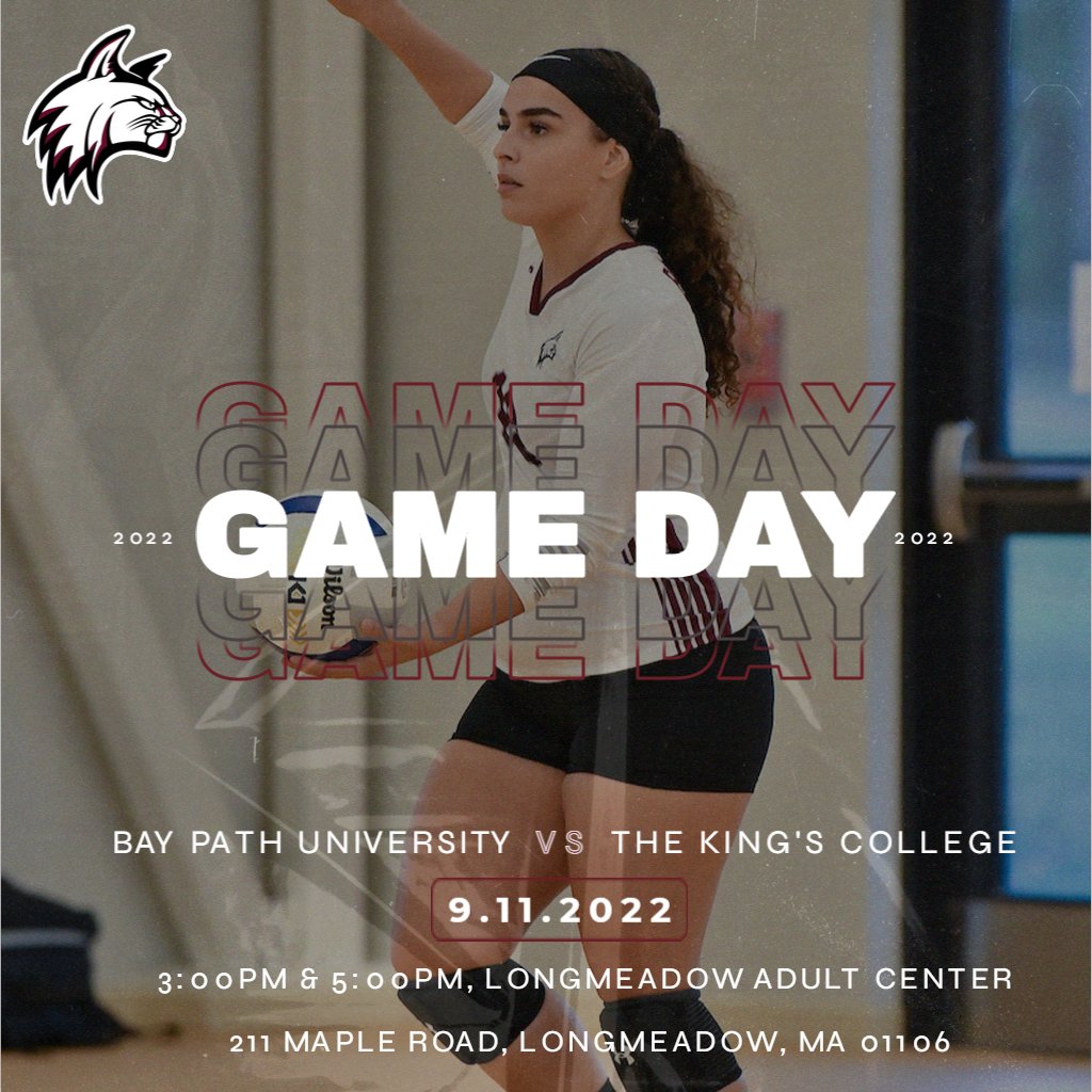 Come support Wildcats Volleyball at their home matches tonight!

Sunday, September 11, 2022
Doubleheader starting at 3pm &amp; 5pm

Longmeadow Adult Center
211 Maple Road
Longmeadow, MA 01106

#bpuvolleyball #baypathvolleyball #bpuvb #baypathvb #bpuwildcats #baypathwildcats #bpu