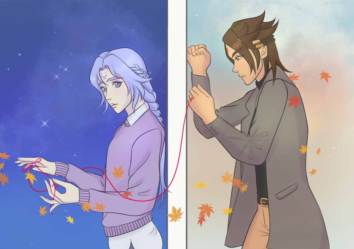 My art for "Destined" a beautiful and fun langlu fanfic by <a href="/fictional_Theo/">Althea writes what??! |Not dead but on hiatus|</a> I loved to draw them for this collab!

Go read it now in the Mid-Autumn Zine at <a href="/feitianweek/">Feitian Week</a> &amp; ao3
 archiveofourown.org/works/41638380…
#天宝伏妖录 #tianbaofuyaolu