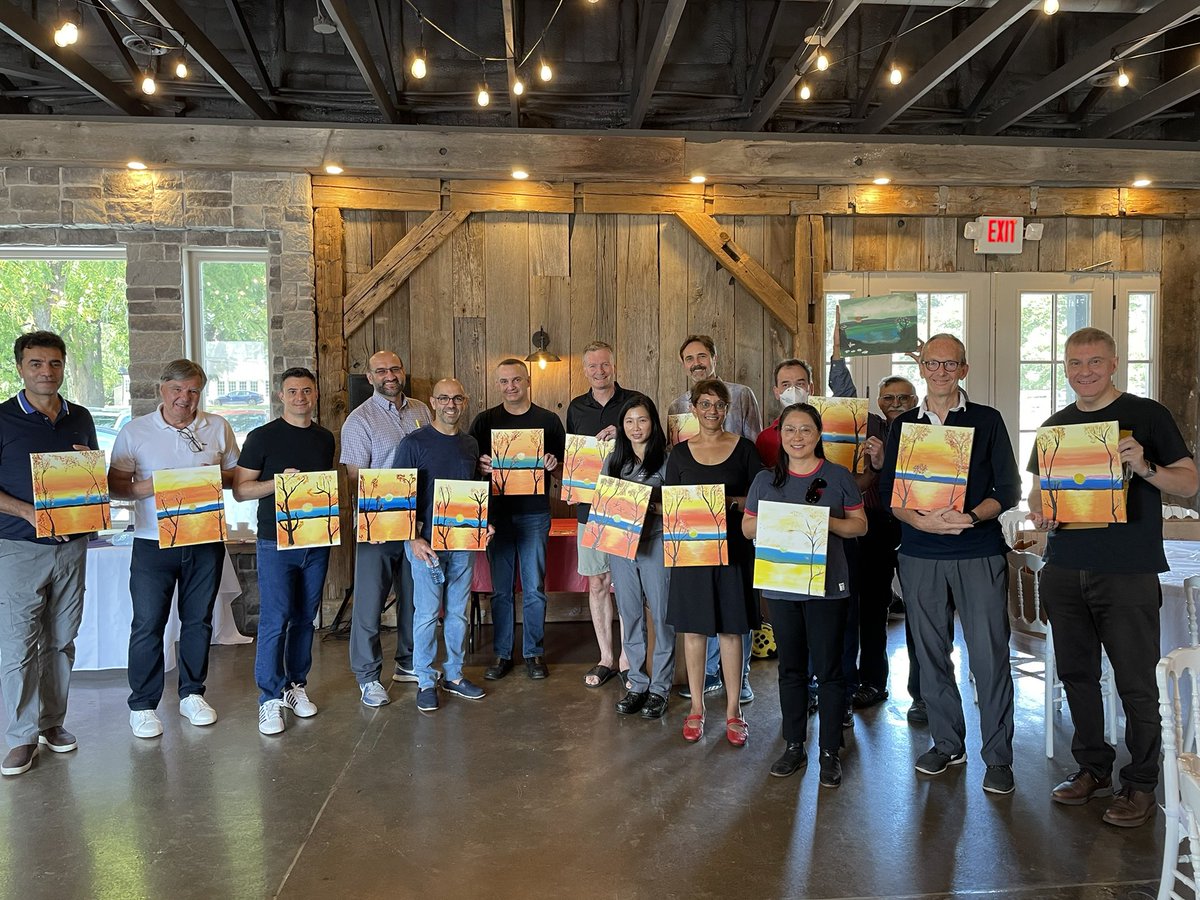 marshllj's tweet photo. The Division that paints together can do great things! @MacDeptMed @McMasterU A productive Fall Retreat with the Division of Gastroenterology! https://t.co/tHck5wm2VE