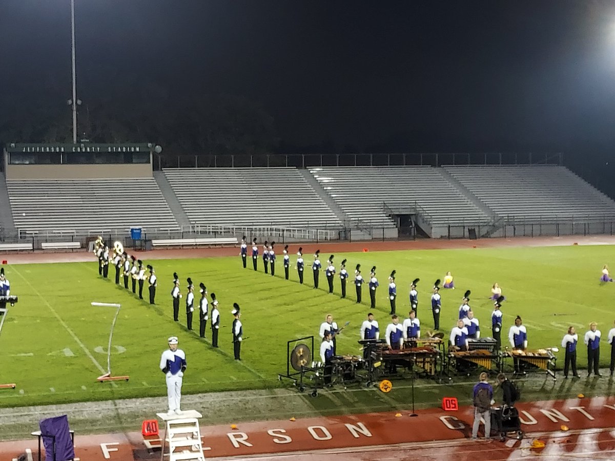 On a rainy night at Jeffco Stadium our Wildcat Band performed their competition program. They made us Wildcat Proud. Busy day but what a day for our band. Thanks for all you do.