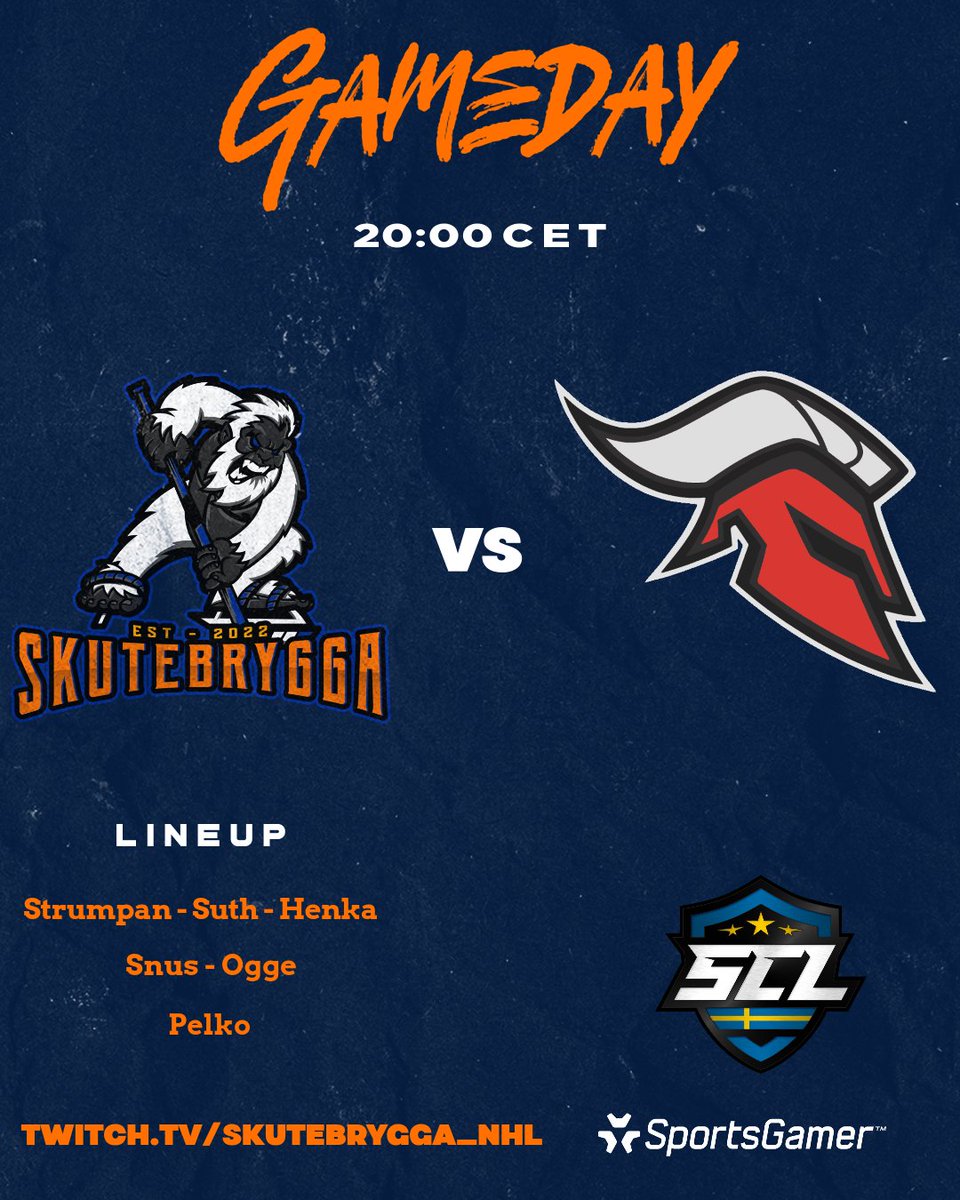 Last matchup tonight in the #SCL2022 group stage. We take on Trojans at 20:00 CET 🏒🔥

Twitch.tv/Skutebrygga_NHL

<a href="/SportsGamerGG/">SportsGamer</a> #NHL22 #GameDay #Skute #eSports