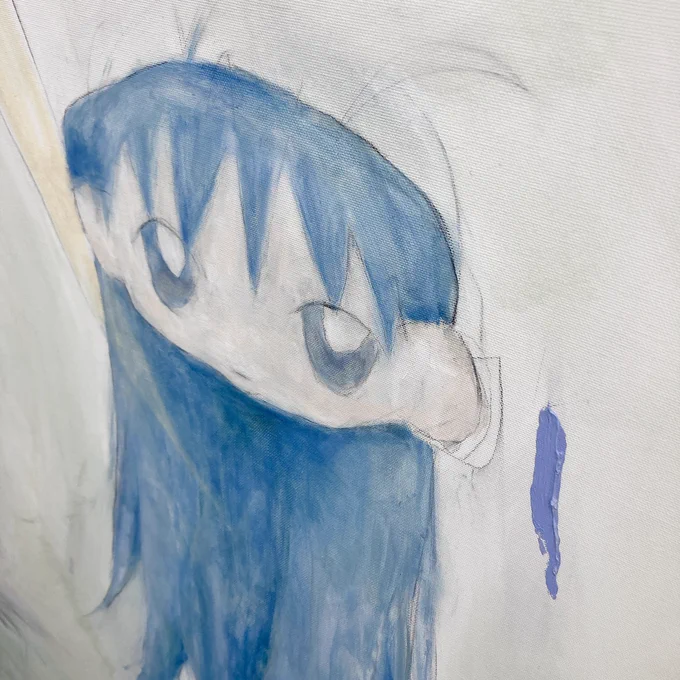 見てきた。門眞妙さんの絵のなかのちっちゃいちっちゃい三角コーンが特に気に入りました。かわいい。#パープルーム#パープルームギャラリー#キャラクター絵画について 