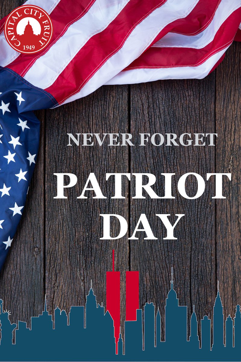 September 11th is a day for all Americans to remember those who lost their lives on such a tragic day in our country's history. Capital City Fruit honors everyone affected that day 21 years ago. We will never forget.