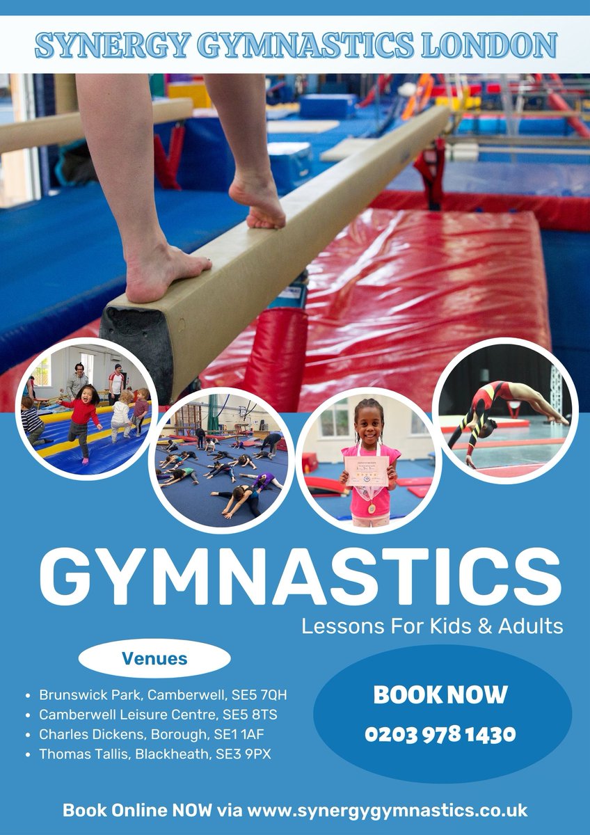Lots more new classes starting this week, including for beginners @creativetallis and Tricking for Kids @BrunswickParkPS Book online synergygymnastics.co.uk