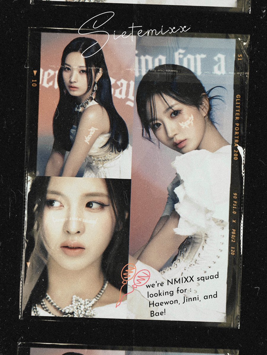 Sietemixx's tweet photo. salutations! hi, we’re Sietemixx! we currently looking for our lost members to complete our squad. the rules is be active, loyal to their muse and selective please help us to find them with tagging your Haewon, Bae and Jinni-tuals. {kindly reply down below} thankyou. ♥︎ https://t.co/QWYIe94Rkh