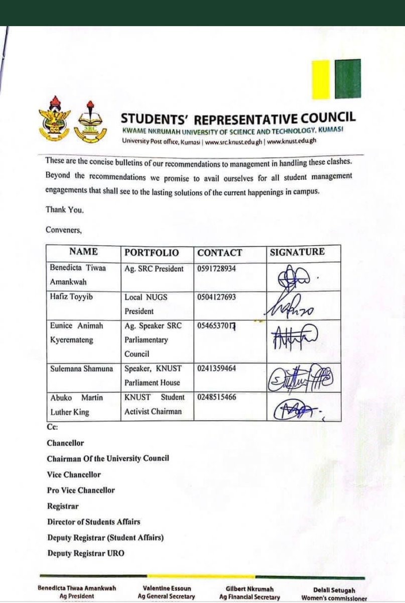 AkwasiBoateng_1's tweet photo. A MUST READ 📌. Abolishing JCRCs is never an option. Student leadership front do not agree. How can you the Hall without JCRCs #bringbackjcrcs @KNUSTGH @knust_src @JoyNewsOnTV @GHOneTV @Lets_Do__Better @VOICE_of_KNUST https://t.co/yRQ85nQquu