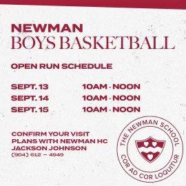Newman_Hoops's tweet photo. Attn College Coaches! Schedule for this week’s #NewmanOpenRun We look forward to hosting you in Boston! #OfBoston #GoCardinals https://t.co/5eY5tTTLAB