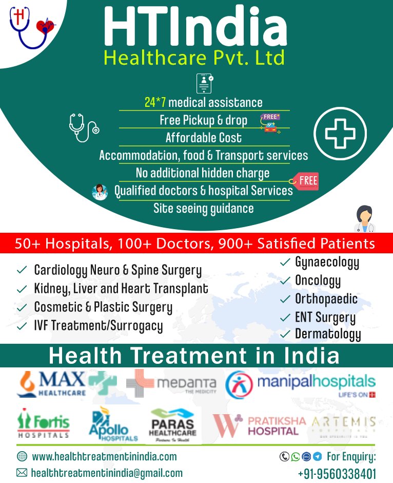 Htindia_health's tweet photo. Choosing HTIndia can help to save treatment costs &amp; time. 
Contact HTindia healthcare for Free medical advice.
Contact Us (Call/Whatsapp/Telegram/IMO): +91 95603 38401

#MedicalTourism #healthtreatment #htindia #health #treatment #MedicalTreatmentinIndia #BestHospitalsinIndia https://t.co/M4FBGDvV2K