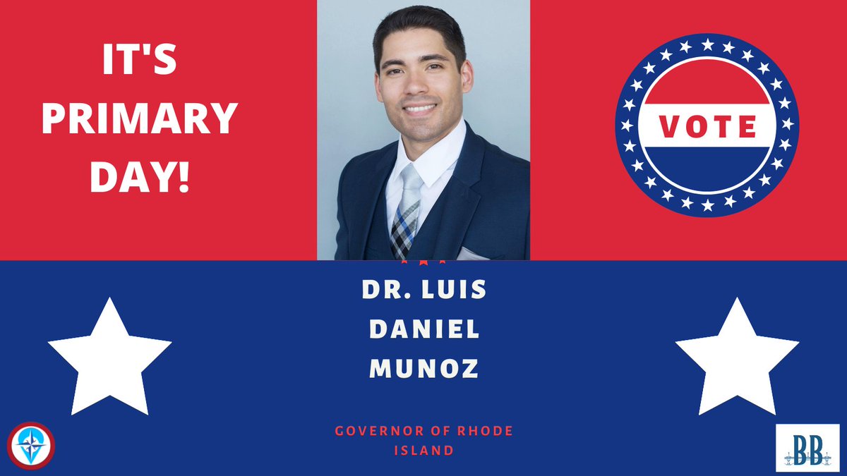 RoadmapProgress's tweet photo. It's Primary Day in Rhode Island!  Vote Vote Vote for Dr. Luis Daniel Munoz for Governor!  #Rhodeislandprimary @LuisDanielMun0z https://t.co/ZsQbH1BsO3