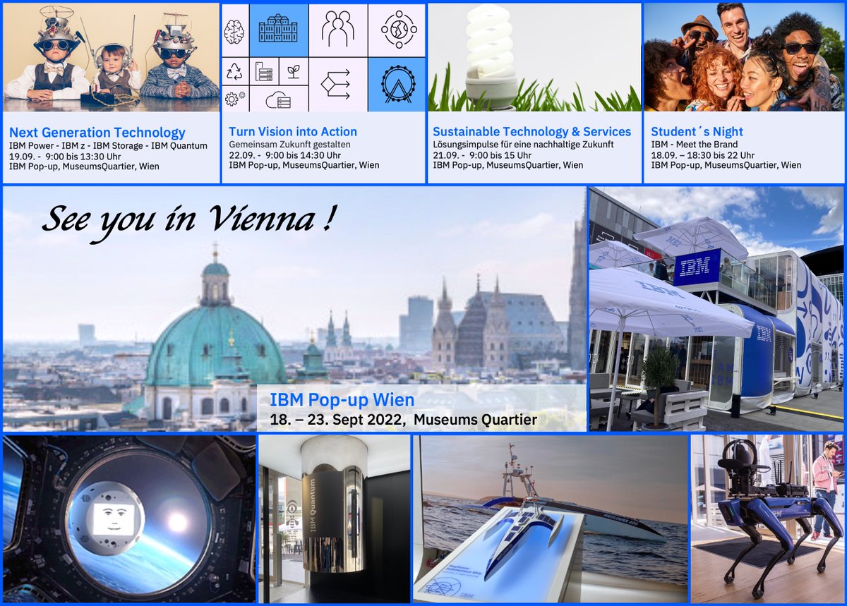 🇦🇹 #Wien - immer eine Reise Wert! Das <a href="/IBMDACH/">IBM DACH</a> #PopUp öffnet seine Tore vom 18.-23.09. auf dem Museumsplatz in Wien! 

Details gibt's hier:
linkedin.com/posts/petrabue…

Ich hoffe wir sehen uns in Wien!
#LetsCreate #Innovation #Technology #IBMInfrastructure
