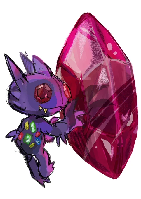 #1日1ポケモン #ポケモン #ポケットモンスター #Pokemon #らくがき1日1ポケモン #1日1絵 #らくがき #イラスト #Sableye【302 #ヤミラミ #メガヤミラミ】(1010日目) 