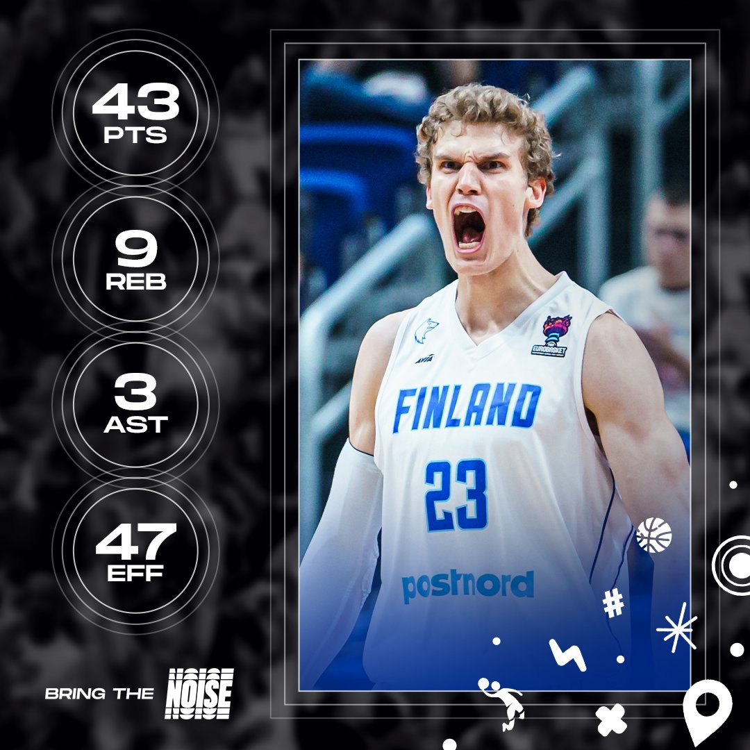 🇫🇮 THE KING IN THE NORTH 👑

Lauri makes history, dropping 43 for the all-time Finnish record 🐺

#EuroBasket x #BringTheNoise