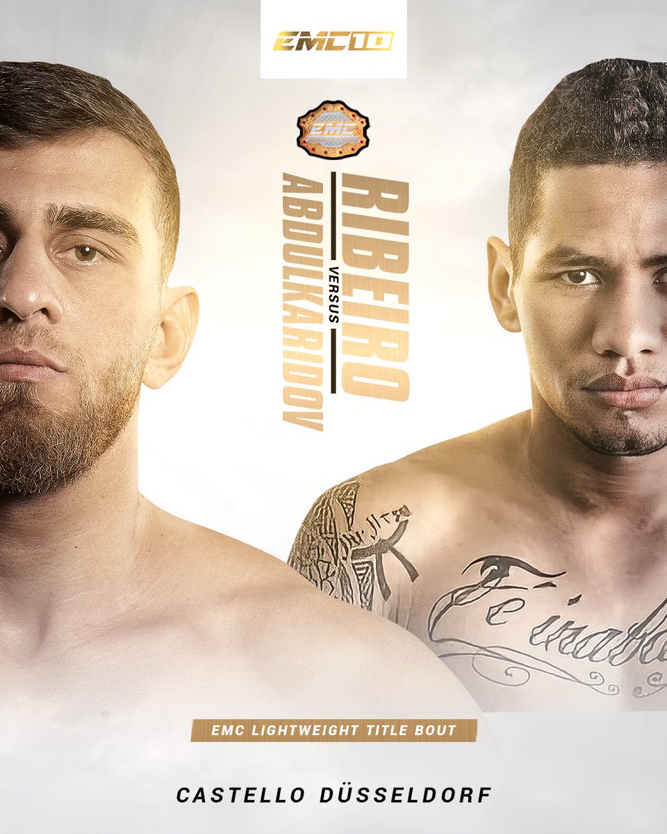𝗟𝗜𝗚𝗛𝗧𝗪𝗘𝗜𝗚𝗛𝗧 𝗚𝗢𝗟𝗗 is on the line 🏆

Ahmed Abdulkadirov 🇸🇰 vs 🇧🇷 Alexandre Ribeiro 

#EMC10 | Sep 24 | Castello Düsseldorf