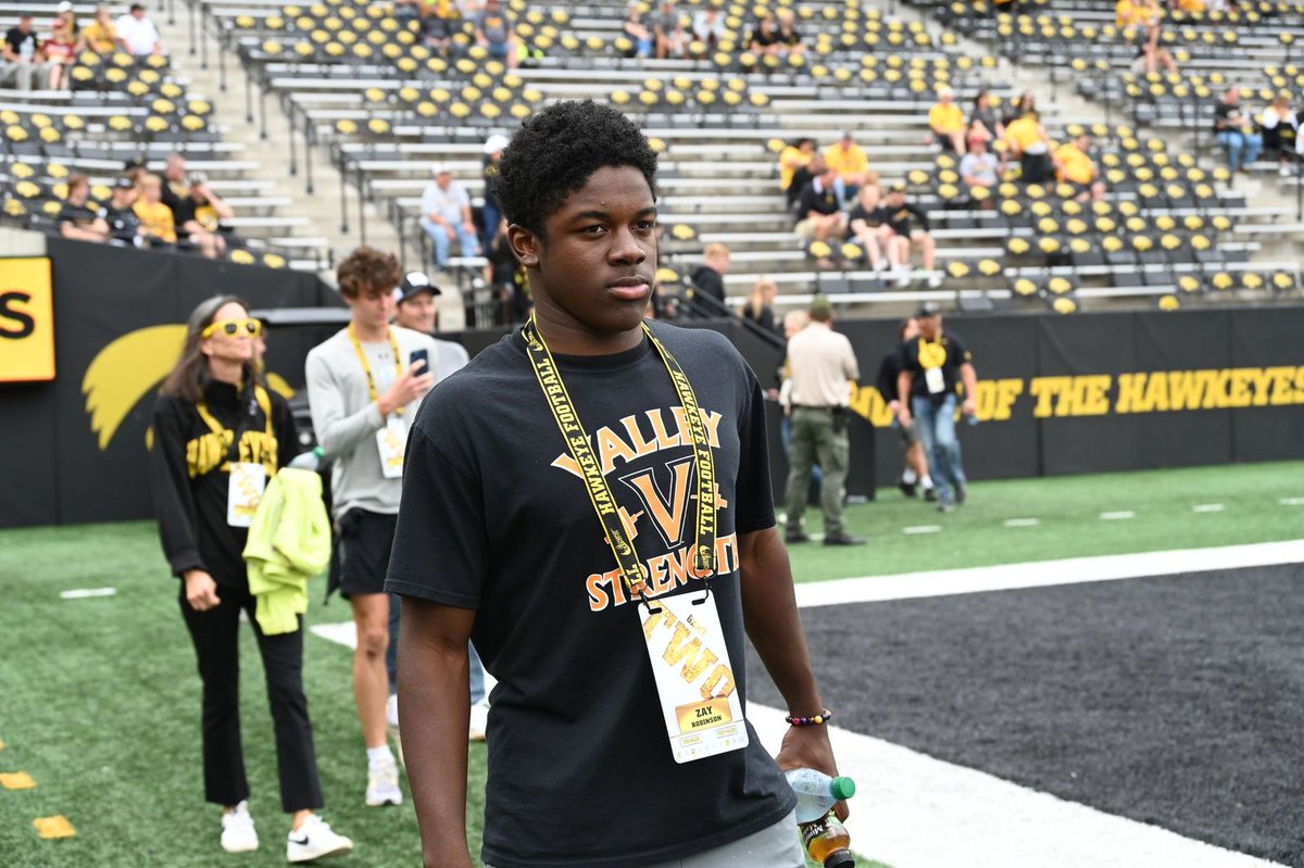 Class of 2025 WR Zay Robinson at Kinnick Stadium on Saturday bit.ly/3BxhZH6