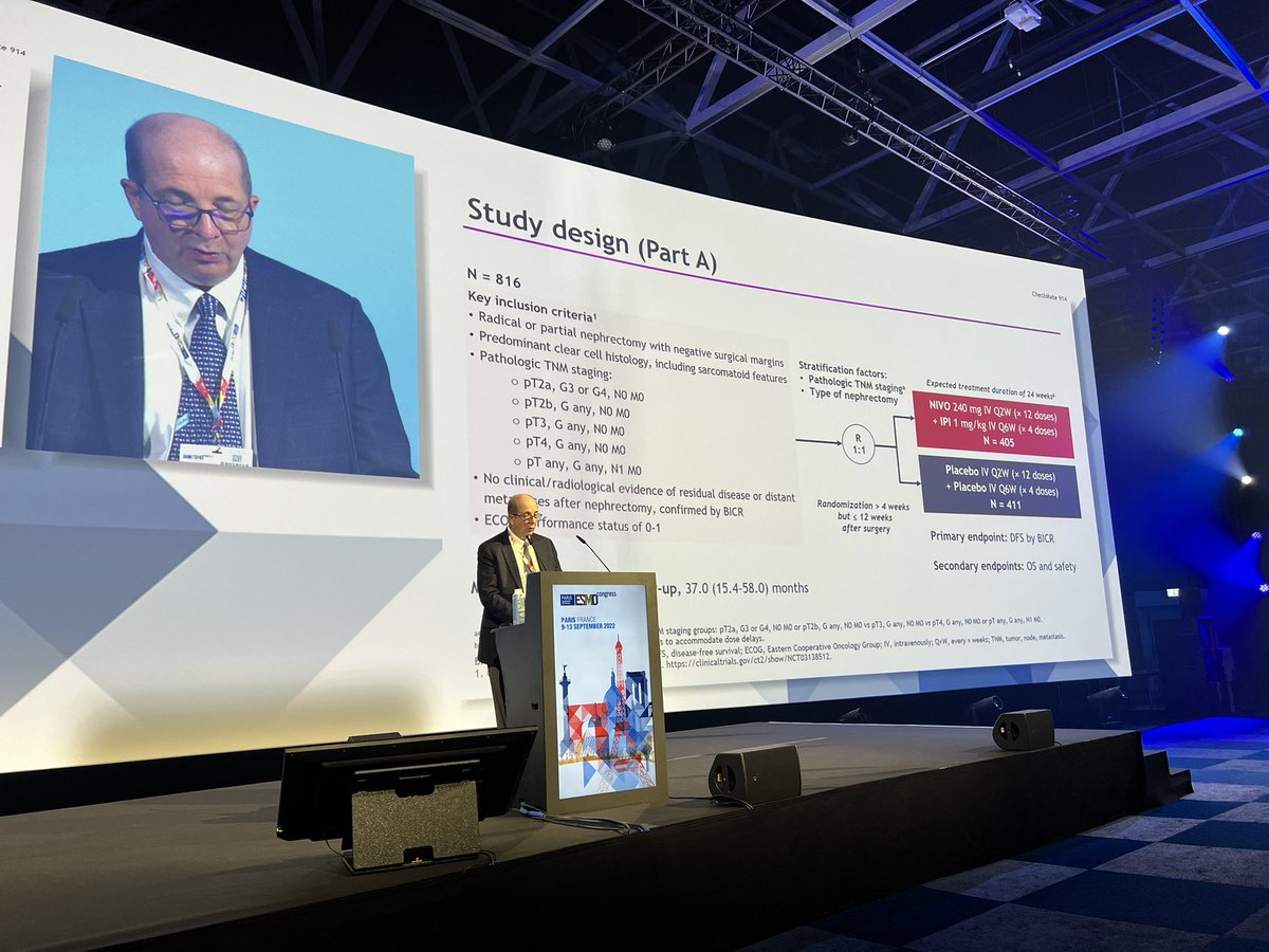 DrDanielHeng's tweet image. Nivo IPI adjuvant RCC is negative. Larger than life @motzermd presenting!  Standing room only. Is it tolerability that caused this?  57% completed all cycles. Sizeable pT2 group and no M1NED may have made the population less high risk. @OncoAlert @IMDConline @bmsnews