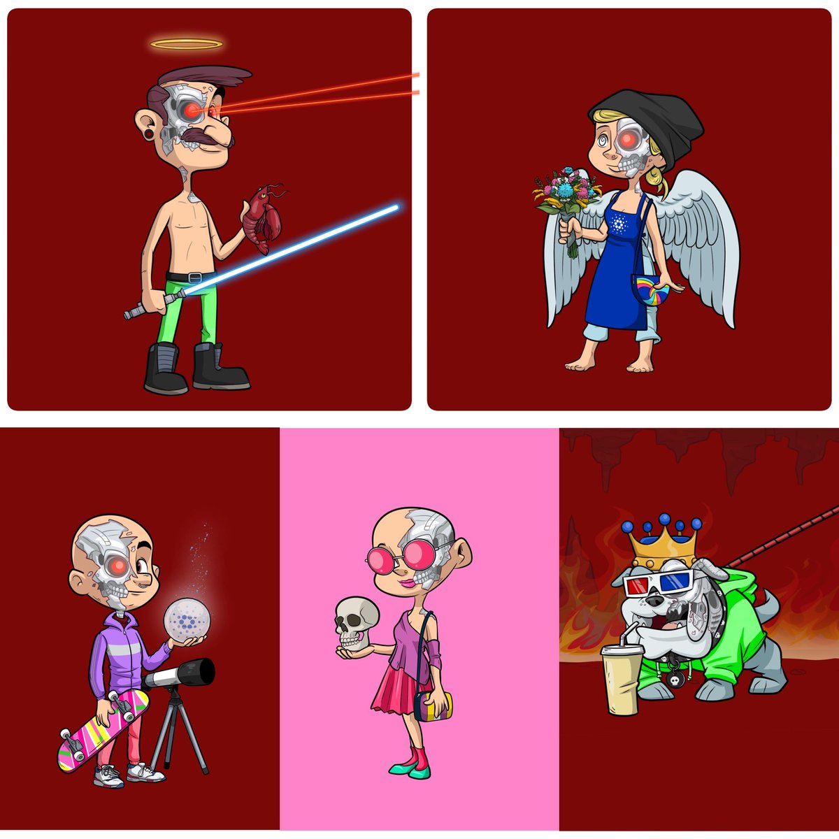 JPipo86's tweet photo. Collage of of my favorite @crypto_boutique families ✅
Tag friends @OCCVLT_Archives @maelle_clln @R_Pumpkinqueen @Flawwed1Art ✅
The year is 1984 the Cardano family (Cyborgs) are ready to take on a Cyborg from 2029! #cnftcommunity 🚨 #cnfts 🚨#cnftproject https://t.co/8EY40zj1dh