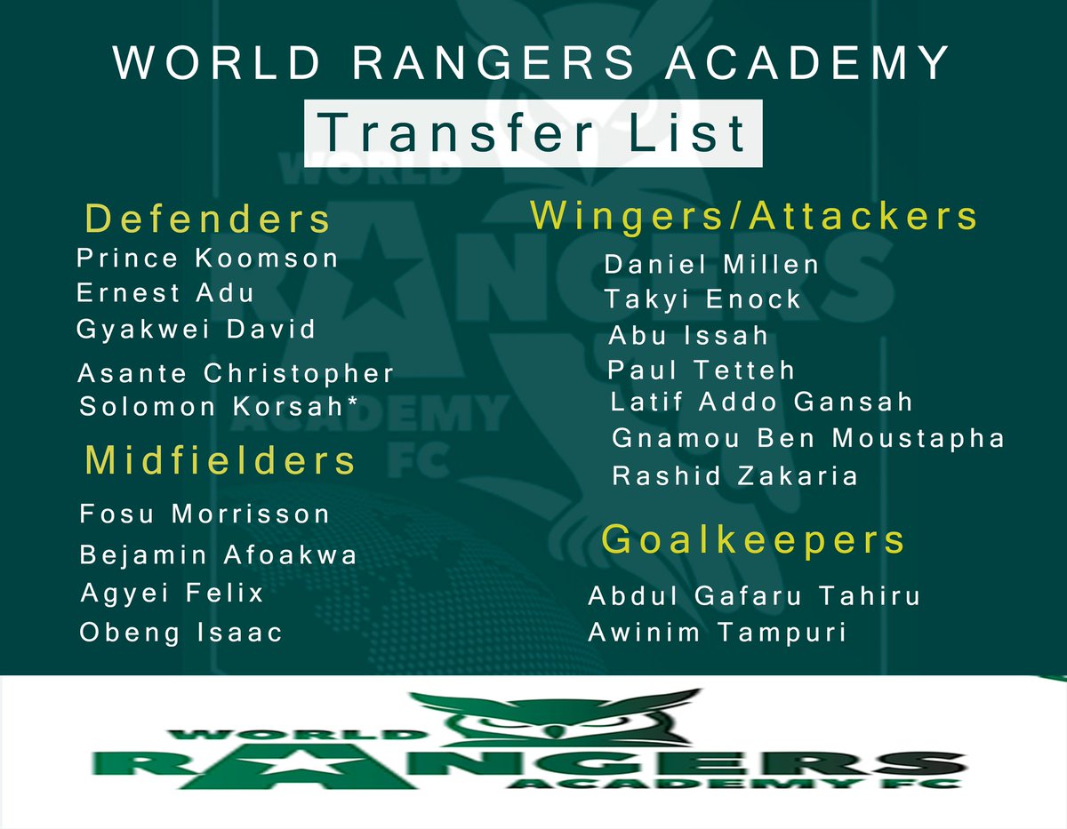 msjrangersfc's tweet photo. Our new additions https://t.co/g4dj5KCxTe