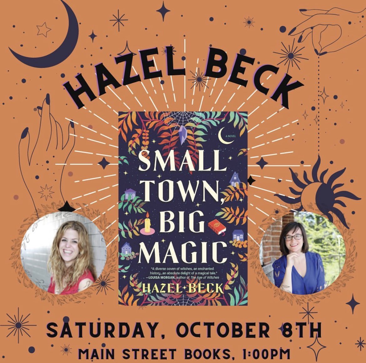 And, of course, we will have Haze Beck at Main Street Books too! On Saturday, October 8th, Hazel will be here at 1pm to sign books and chat with readers. We can't wait to see you there! 🥰🌙 #booksigning #Witchtember #spookyszn 2/2