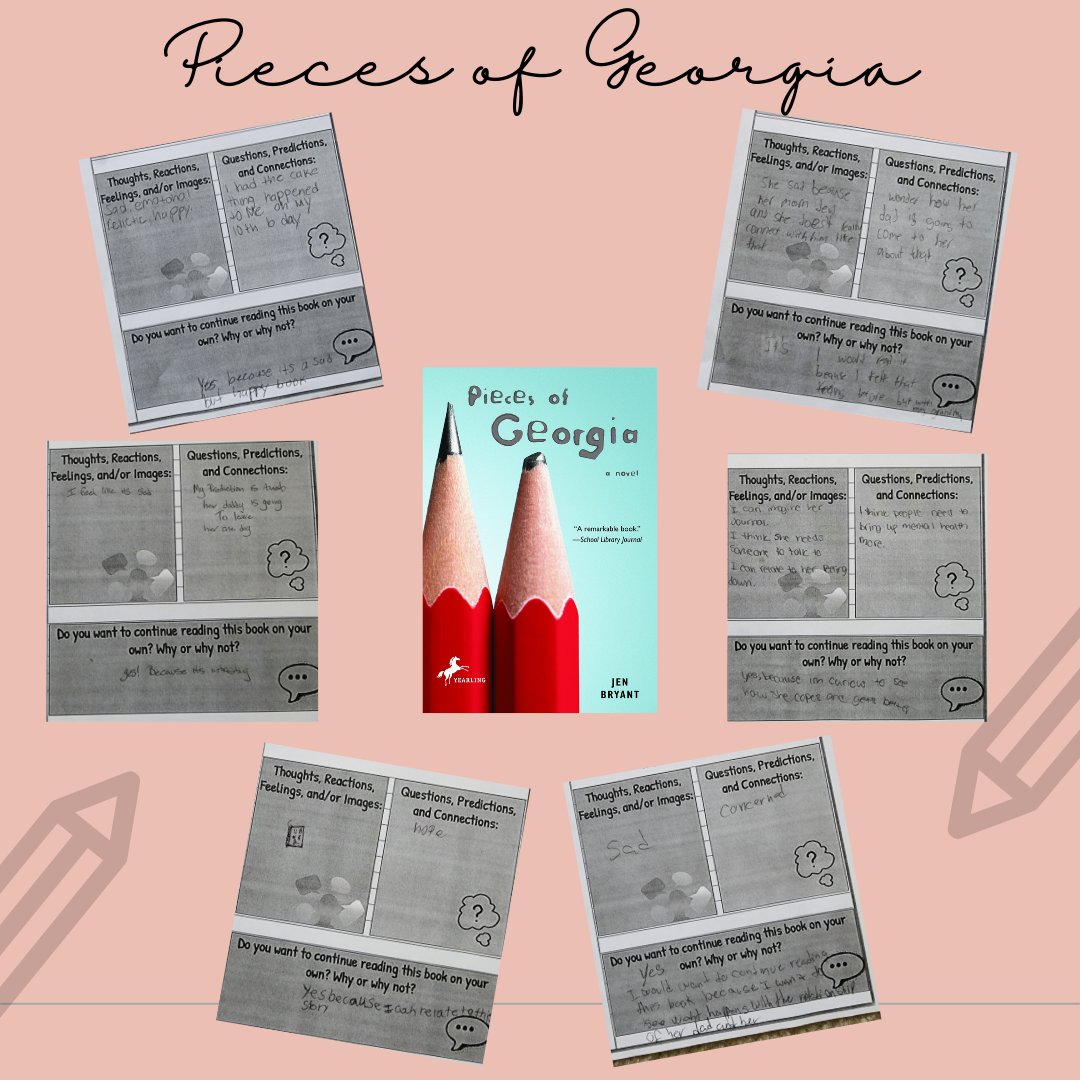 ctriggioNPSD's tweet photo. Started 1st First Chapter Friday with Bryant's Pieces of Georgia. Ss connected instantly with Georgia. One Ss mentioned that we need to talk more about mental health. Peers agreed. This book helps pave the way for an open dialogue. #igKNIGHT #ELARECESS @megburkeNPSD https://t.co/QNGKUfJUoj