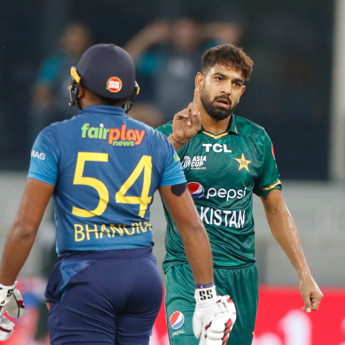 Creimas's tweet photo. Haris Rauf is killing it. 

@TheRealPCB @ACCMedia1 @ICC @Dcreimas @ESPNcricinfo @NangiaPankaj @OfficialSLC @HarisRauf14 

 #SLvPAK #ACC #AsiaCup2022 #GetReadyForEpic #PAKvSL  #AsiaCup2022Final #AsiaCupFinal #AsiaCupFinal2022 #AsiaCupT20 #RoaringForGlory https://t.co/Tppv44NXMt