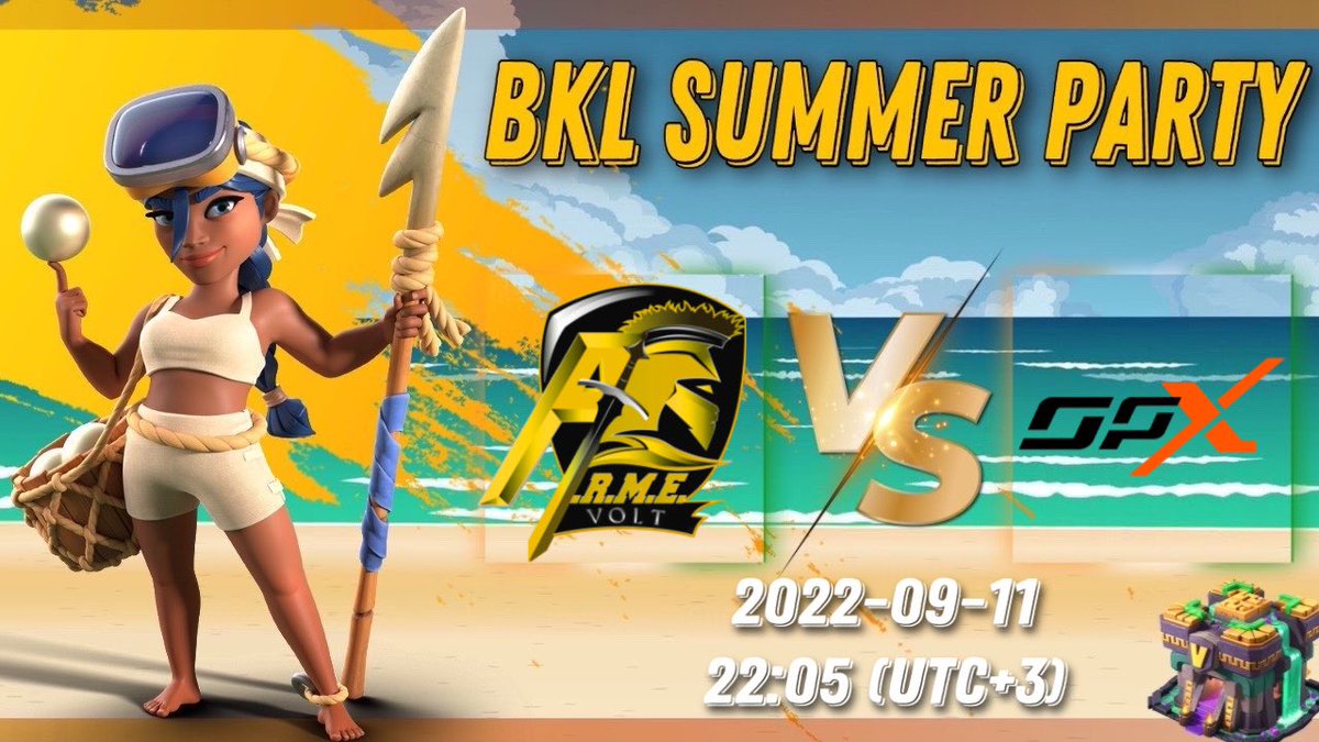 STREAM TODAY
BKL SUMMER PARTY
♦️TH14
⏰21:05 - Forbidden city vs A.R.M.E.flex
⏰22:05 - A.R.M.E. Volt vs OperaX Esports
<a href="/LEXoffi/">LEX</a> 
 🇫🇷 Streamer - twitch.tv/lexgo_tv