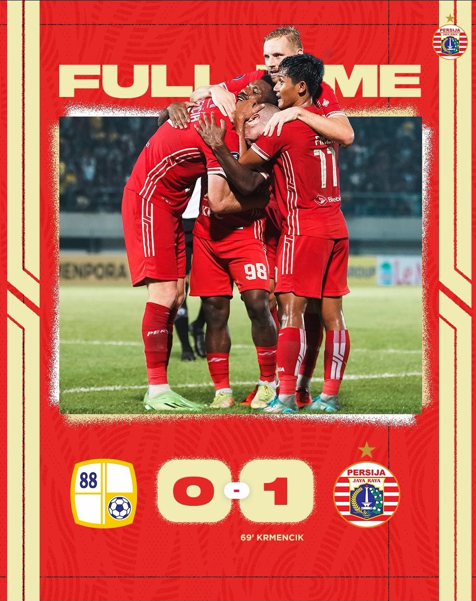 Persija_Jkt's tweet photo. Full-time: Barito Putera 0-1 Persija Jakarta

#PersijaDay #BRILiga1 #ToTheNextLevel #BelieveIn12 #PersijaJakarta https://t.co/kITGTdUiaN