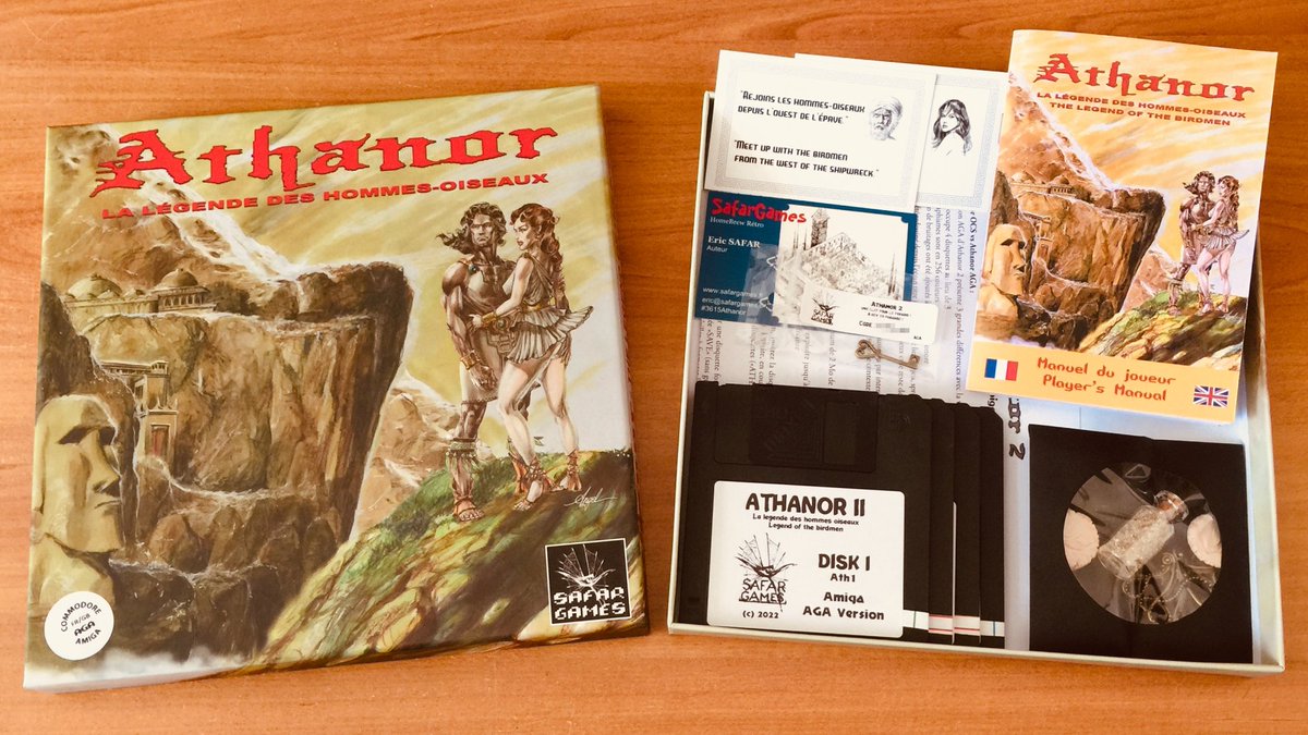 Gamrok's tweet photo. Received this week! ⛵️

Athanor 2, an adventure game created by Eric Safar (@3615Athanor) and ported to #Amiga by François Gutherz (@astrofra)

The box contains mysterious clues that will surely be very useful in the adventure 😀

#Athanor2 #AdventureGame #AmstradCPC #AtariST https://t.co/Hxrh5CgytM
