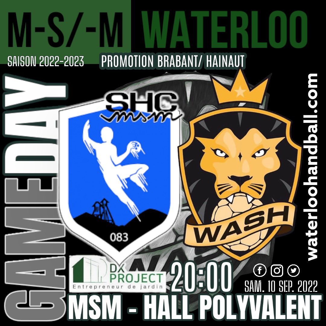 WaterlooHandbal's tweet photo. 🗂 Promotion Brabant/Hainaut 🤾🏻‍♂️ 
💻 CPBHMA094
🏟 Hall Polyvalent MSM
📌10/09/2022
⏱ 20:00 heure
17 SHC Mont sur Marchienne
￼36 Waterloo ASH 🦁
#Waterloo🟢⚫️ #HandballBelgium
#GreenHeartsCantLose #ComeOnLions https://t.co/FrK4uH9XPi