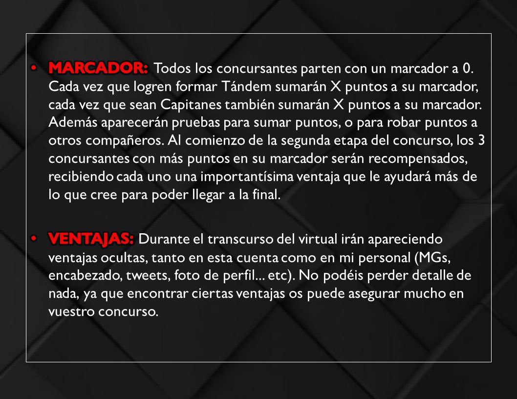 ElTandemVirtual's tweet photo. 📃 MECÁNICA 📃

Aquí puedes leer todo lo que necesitas saber sobre El Tándem 3.  

➡️ Casting en tweet fijado. https://t.co/yKoL6dTqOm