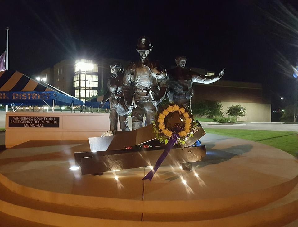 win911memorial's tweet photo. 6 years ago on the 15 year anniversary of 9/11 this memorial was unveiled and dedicated to the County of Winnebago, to all communities within, and to all emergency responders…past, present, and future. https://t.co/BF3xjBqJPE
